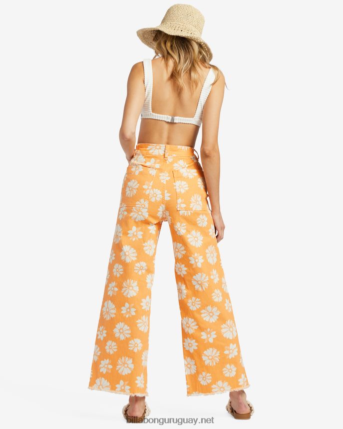 pantalones anchos con estampado de caída libre mujer piel de naranja DR68441781 Billabong