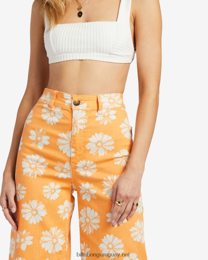 pantalones anchos con estampado de caída libre mujer piel de naranja DR68441781 Billabong