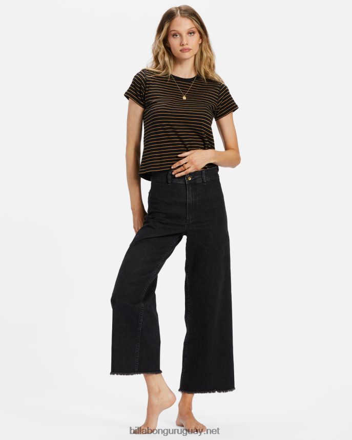 pantalones anchos de caída libre mujer negro DR68441929 Billabong