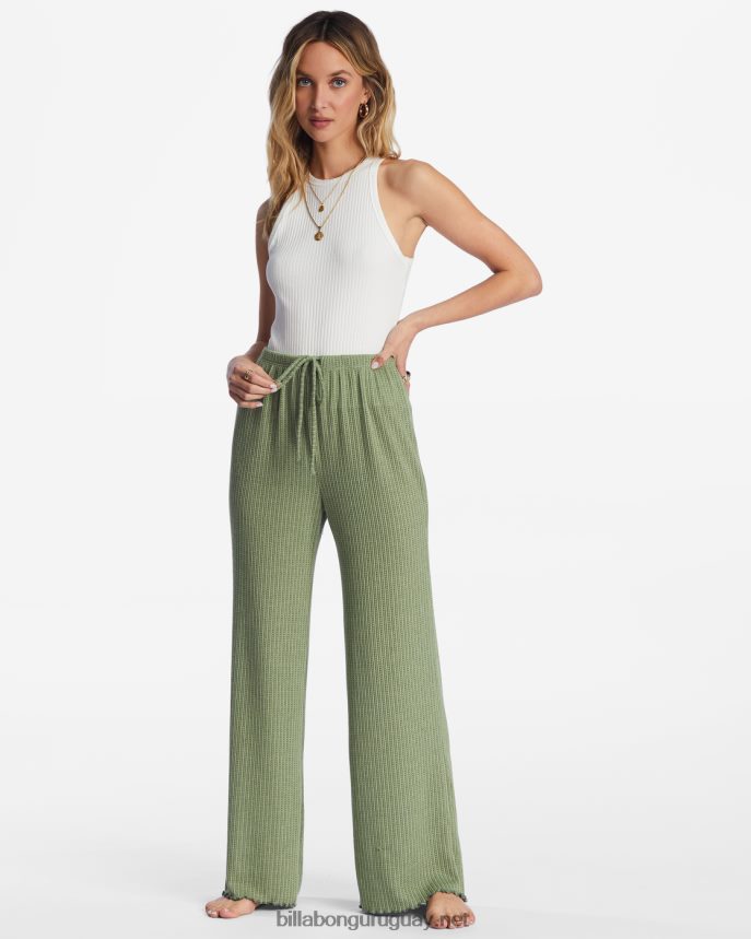 pantalones de salón cómodos tan fáciles mujer amor ejército DR68442115 Billabong