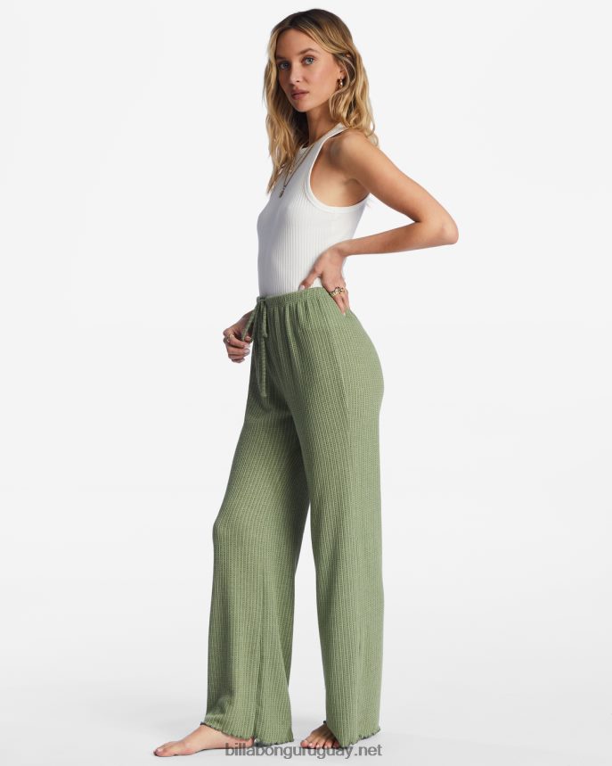 pantalones de salón cómodos tan fáciles mujer amor ejército DR68442115 Billabong