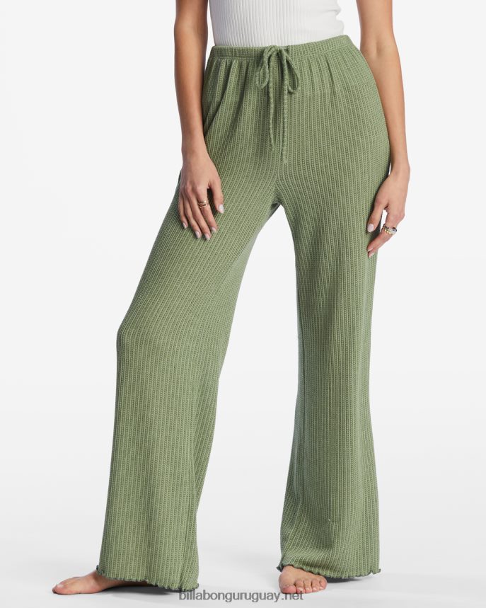 pantalones de salón cómodos tan fáciles mujer amor ejército DR68442115 Billabong