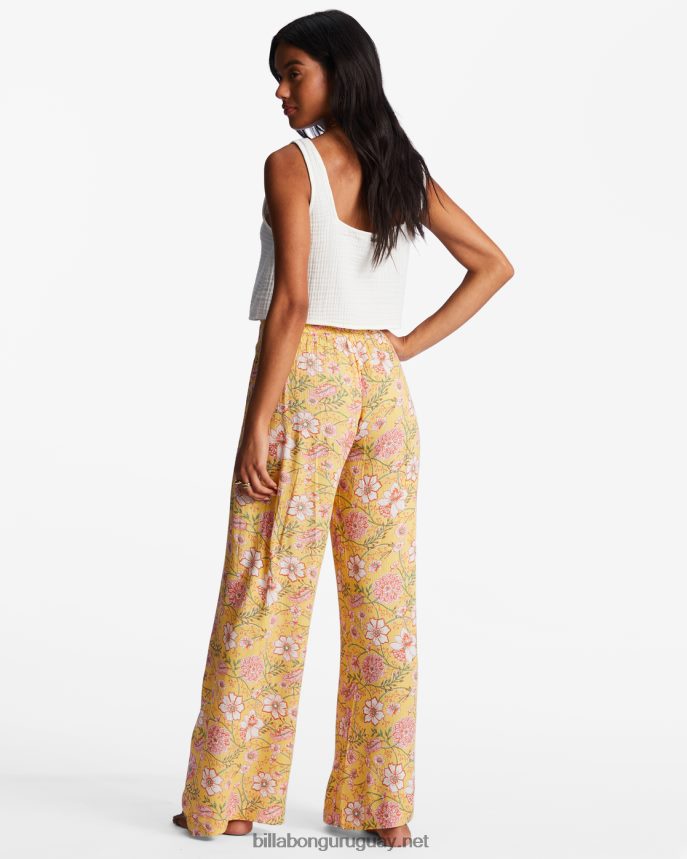 pantalones florales de espíritu dividido mujer durazno dorado DR68441957 Billabong