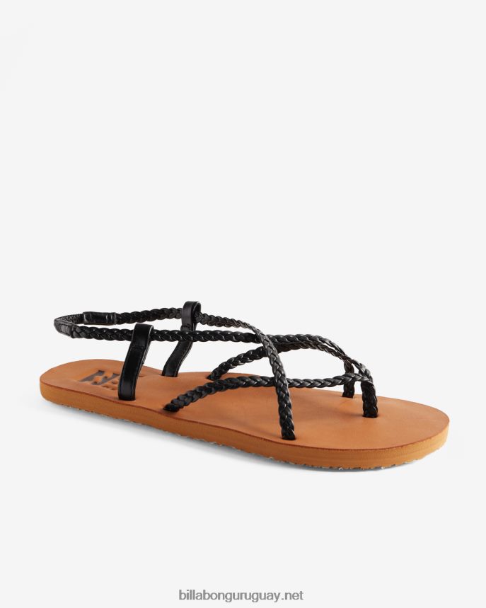 cruzando por sandalias trenzadas mujer apagado negro DR68442489 Billabong