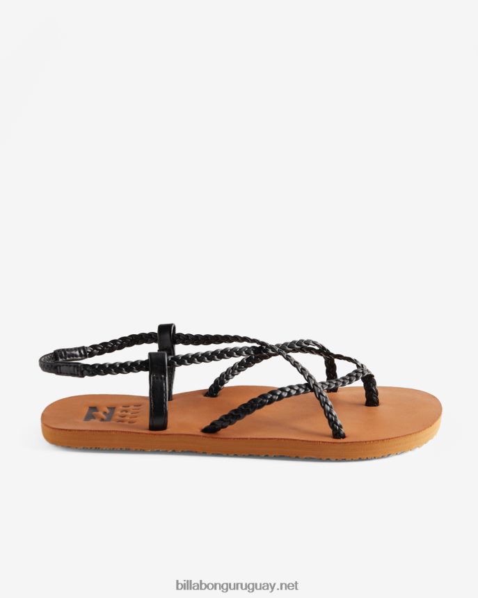 cruzando por sandalias trenzadas mujer apagado negro DR68442489 Billabong
