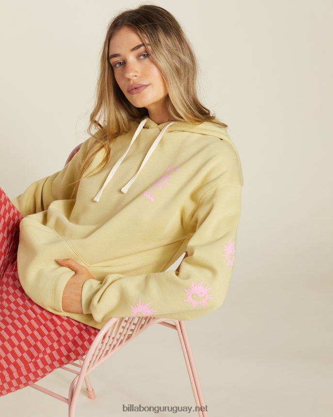 como arriba es abajo sudadera con capucha gráfica mujer cactus descolorido DR68442222 Billabong