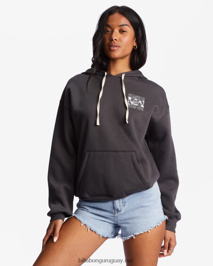 la amabilidad es mágica sudadera con capucha mujer apagado negro DR68442171 Billabong
