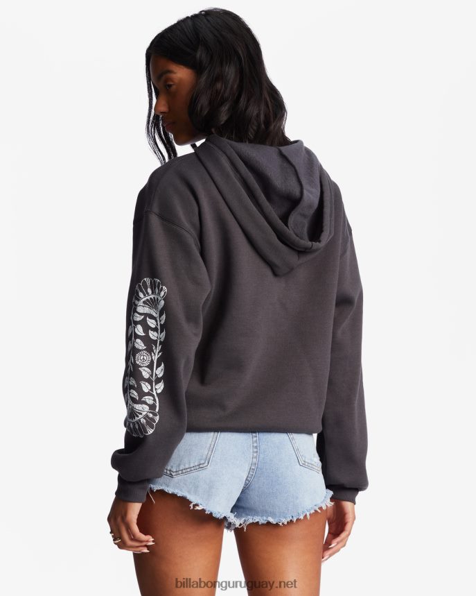 la amabilidad es mágica sudadera con capucha mujer apagado negro DR68442171 Billabong