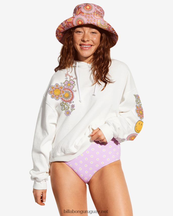 sudadera con capucha y sonrisas ocultas de billabong x smiley mujer cristal de sal DR68442179
