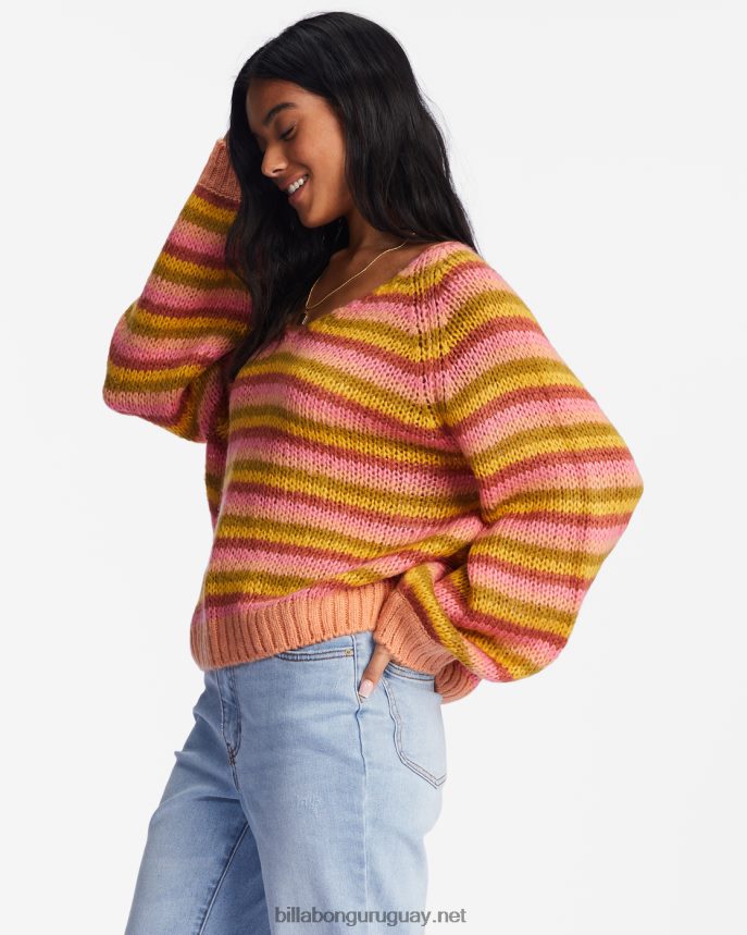 suéter con cuello en V obvio mujer puesta de sol del cañón DR68442229 Billabong