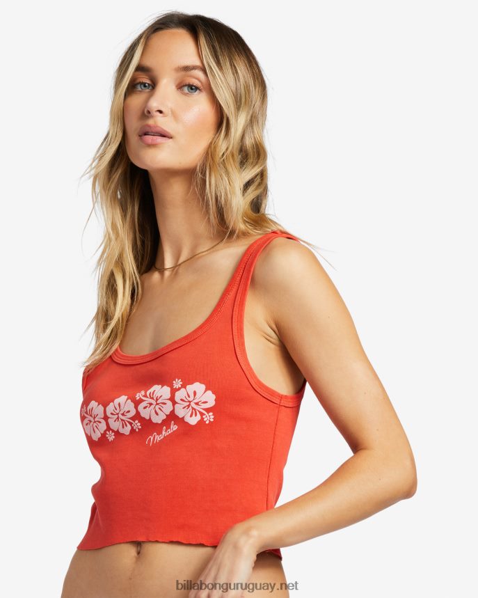 camiseta sin mangas amigo mahalo mujer aloha rojo DR68441915 Billabong