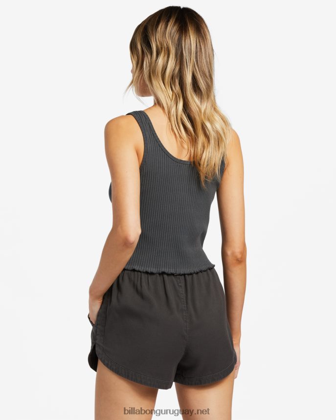 camiseta sin mangas de canalé mujer apagado negro DR68441757 Billabong