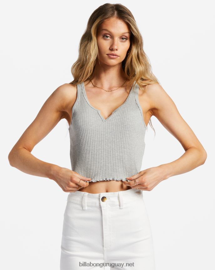 camiseta sin mangas de canalé mujer gris deportivo DR68442101 Billabong