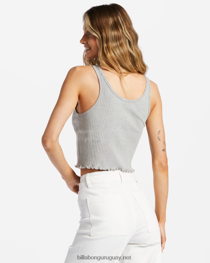 camiseta sin mangas de canalé mujer gris deportivo DR68442101 Billabong