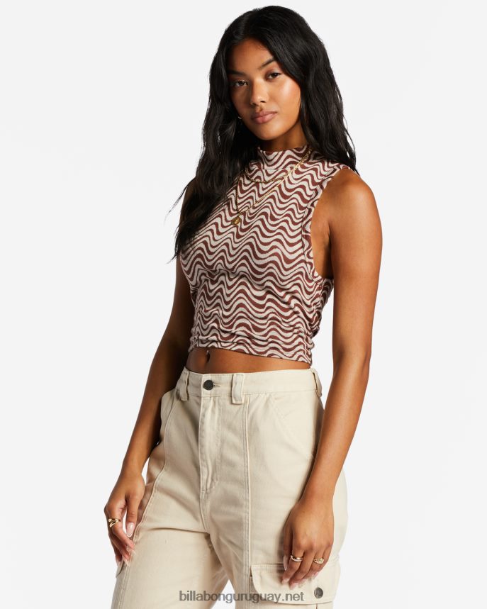 camiseta sin mangas de punto wavey babe mujer moca DR68442052 Billabong
