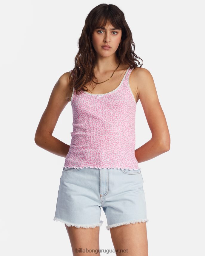 hasta el amanecer camiseta sin mangas mujer rosa feliz DR68442126 Billabong