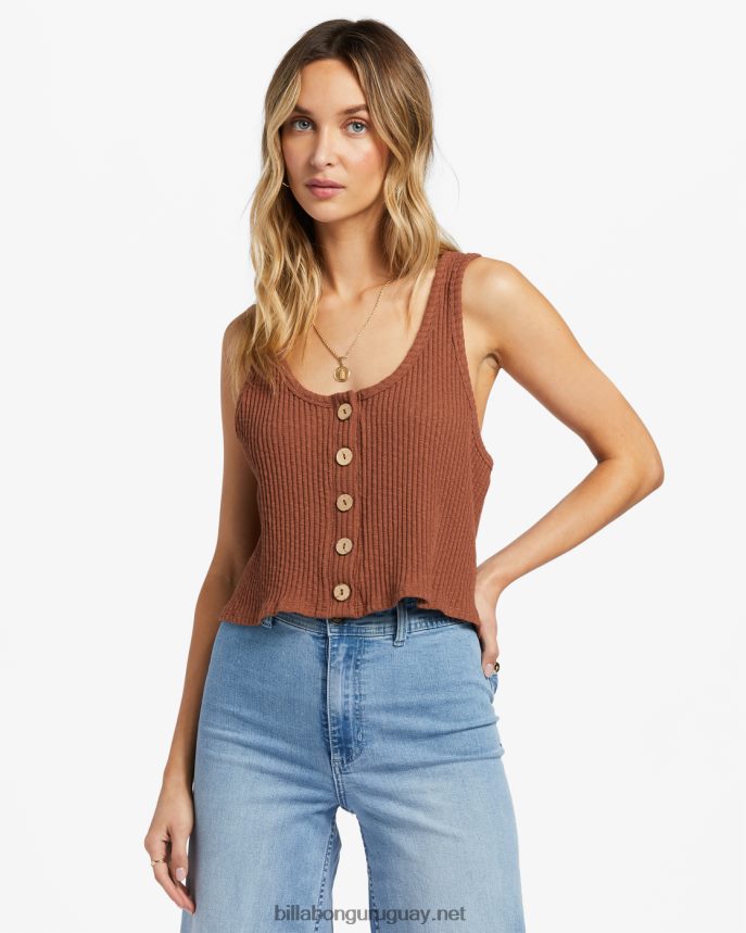 sigue adelante camiseta sin mangas mujer coco tostado DR68441916 Billabong