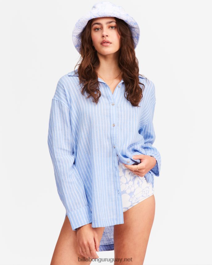 Bueno para ir con botones en la parte superior. mujer dulce azul DR68442312 Billabong