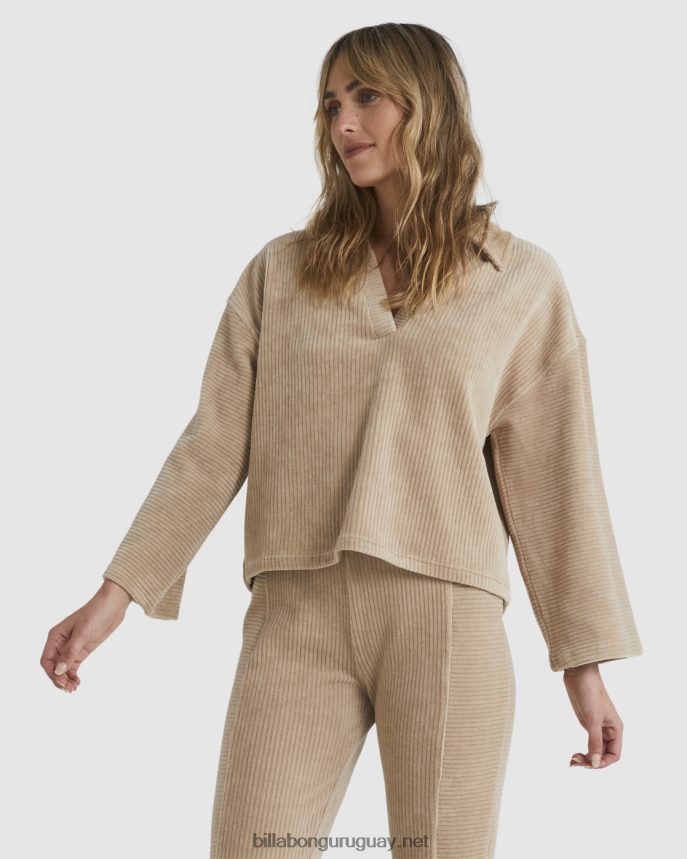 buen día top de salón de pana mujer pluma gris DR68441871 Billabong