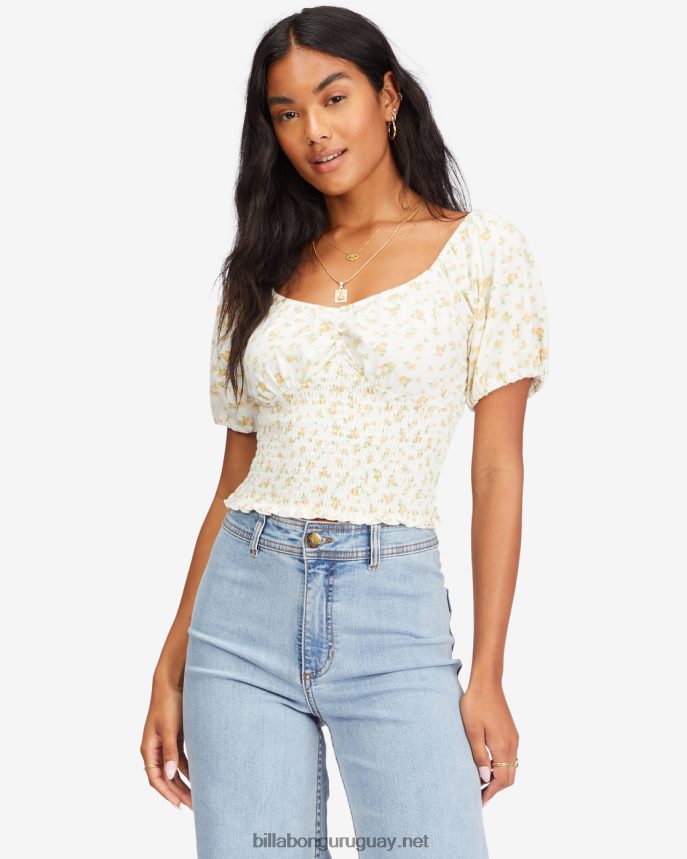 llevarse bien la parte superior de manga farol mujer cristal de sal DR68442268 Billabong