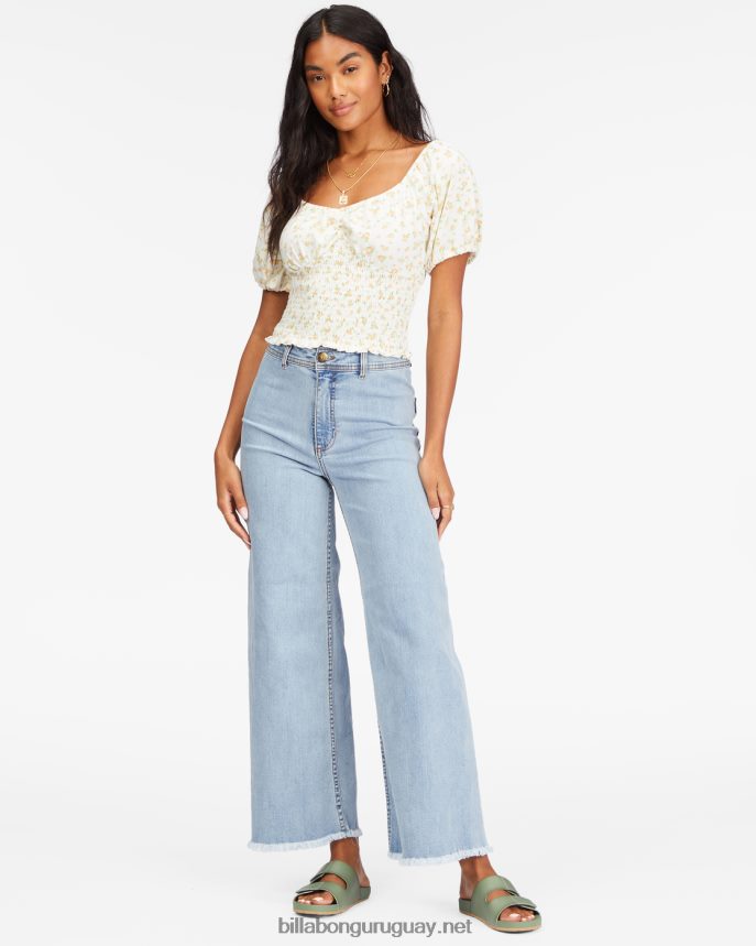 llevarse bien la parte superior de manga farol mujer cristal de sal DR68442268 Billabong