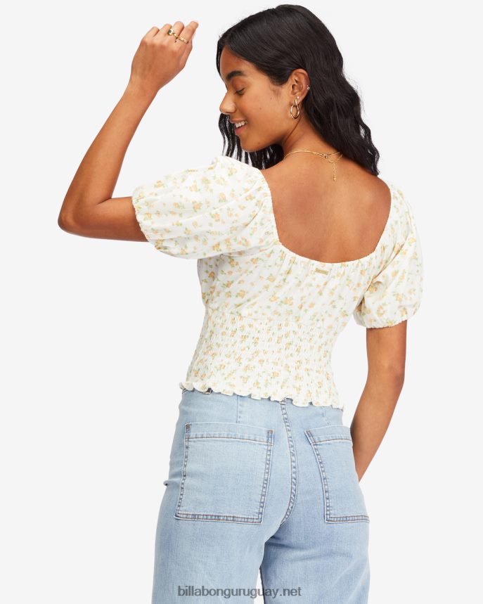 llevarse bien la parte superior de manga farol mujer cristal de sal DR68442268 Billabong
