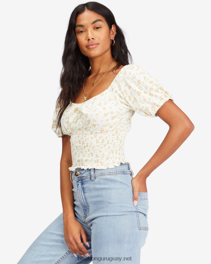llevarse bien la parte superior de manga farol mujer cristal de sal DR68442268 Billabong