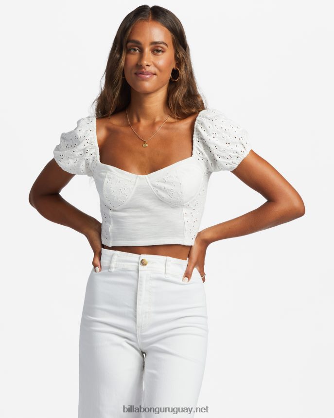 último beso top con mangas abullonadas mujer cristal de sal DR68441796 Billabong