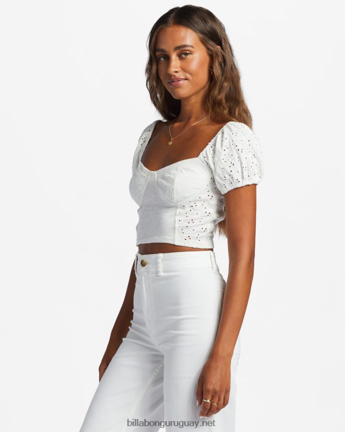 último beso top con mangas abullonadas mujer cristal de sal DR68441796 Billabong