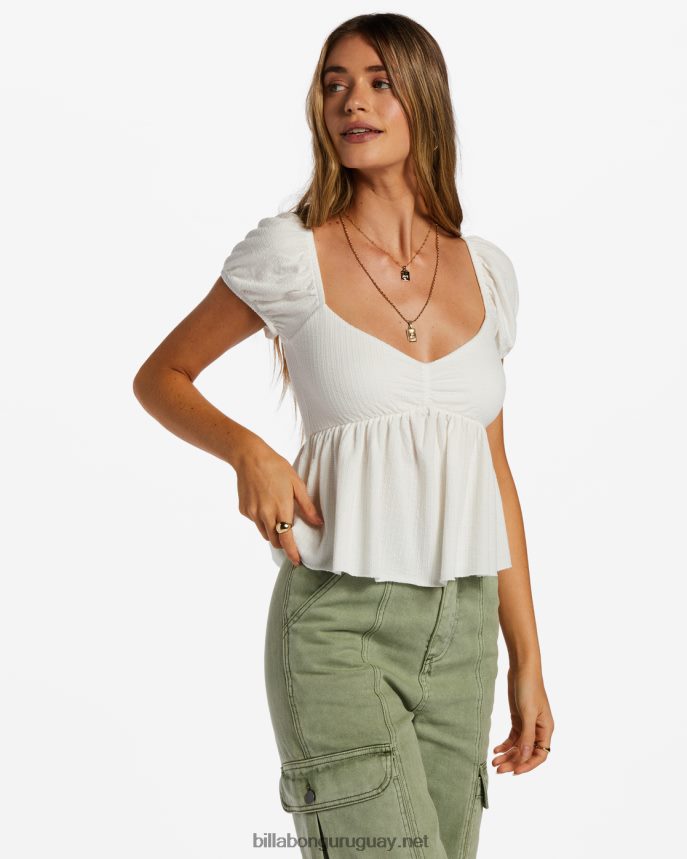 mi bella blusa con mangas abullonadas mujer cristal de sal DR68442033 Billabong