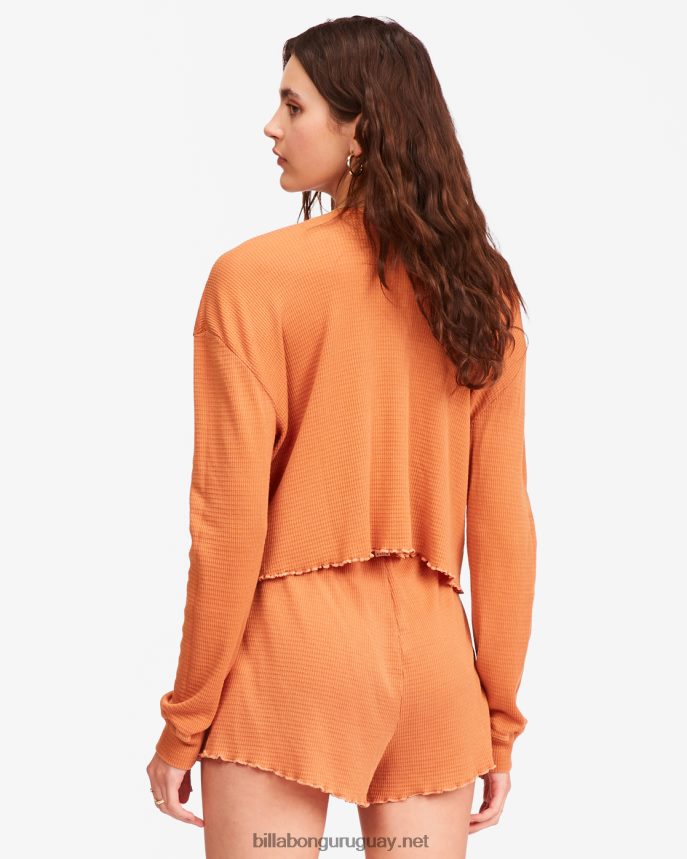 pick me up blusa de manga larga de punto waffle mujer caramelo DR68442297 Billabong