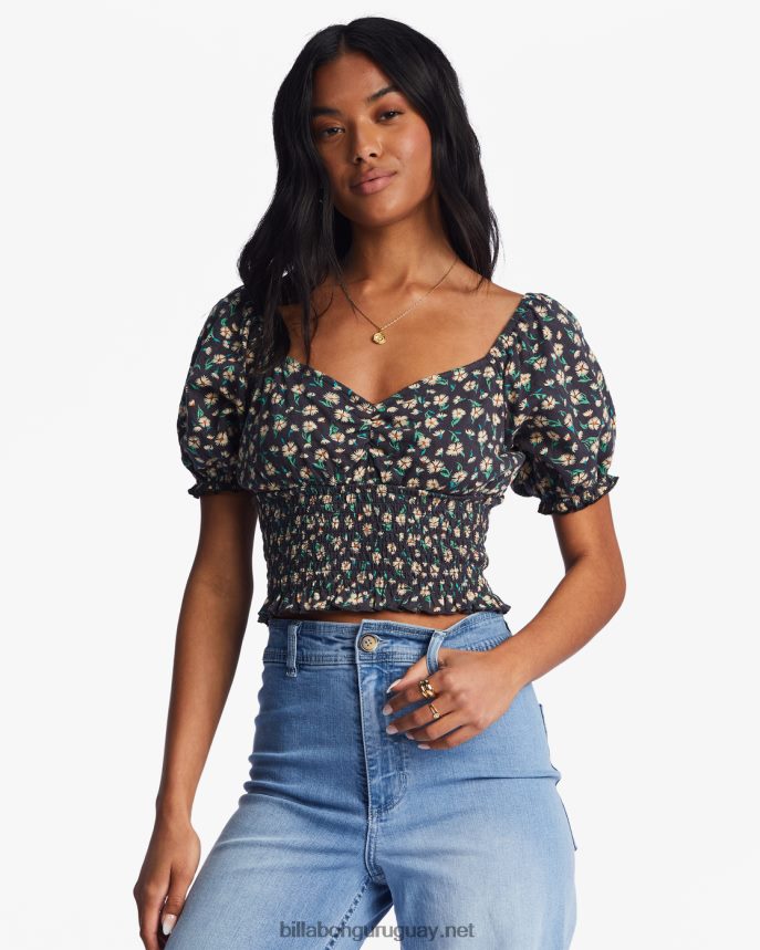 top de manga farol de canción de amor mujer guijarro negro DR68442199 Billabong