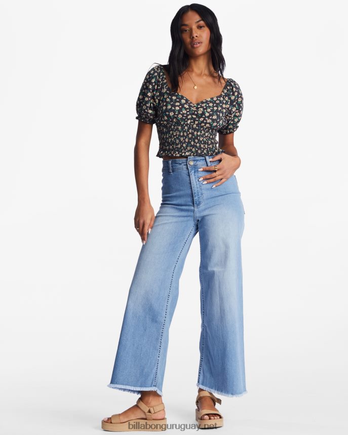 top de manga farol de canción de amor mujer guijarro negro DR68442199 Billabong
