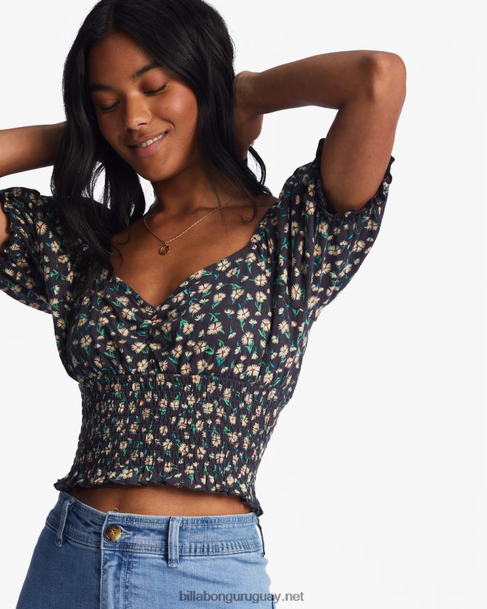 top de manga farol de canción de amor mujer guijarro negro DR68442199 Billabong