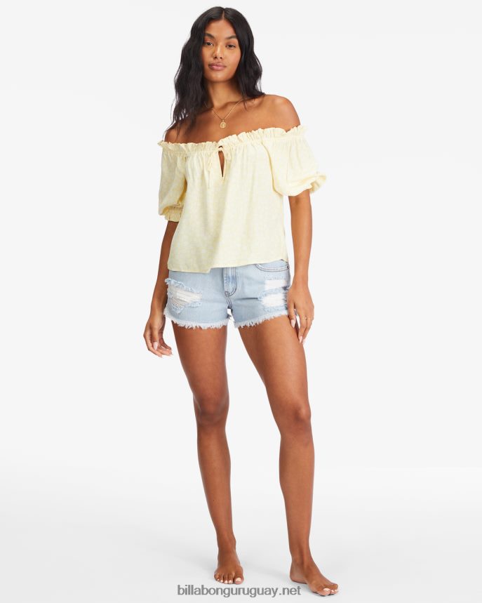 top de manga farol de cielos soleados mujer cristal de sal DR68442284 Billabong