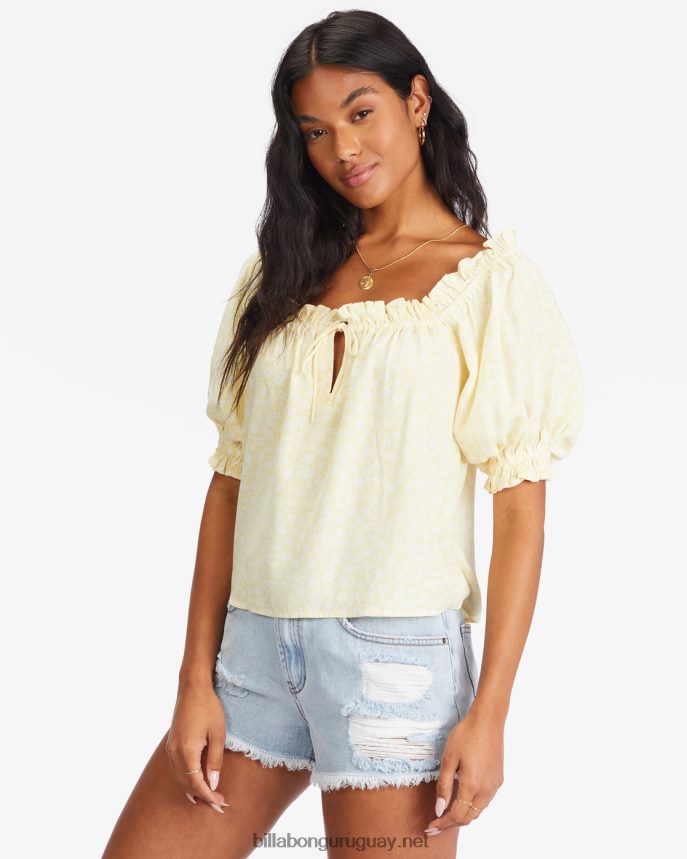 top de manga farol de cielos soleados mujer cristal de sal DR68442284 Billabong