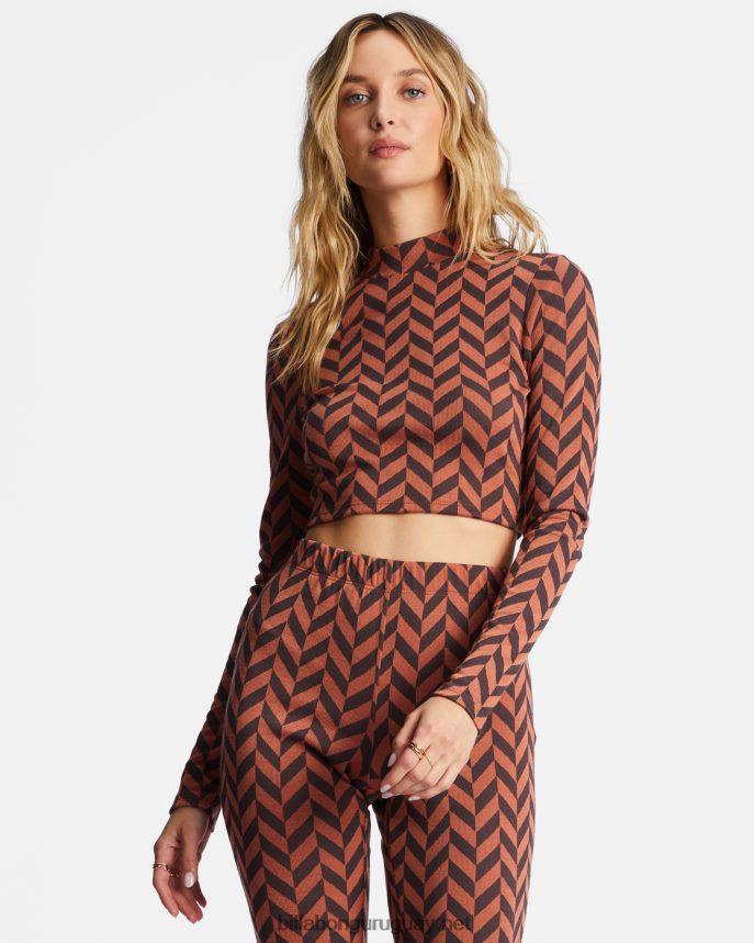 top de manga larga con cuello alto de new heights mujer ladrillo DR68442163 Billabong