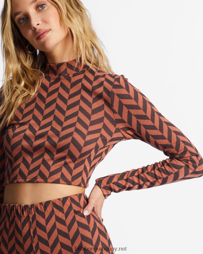 top de manga larga con cuello alto de new heights mujer ladrillo DR68442163 Billabong