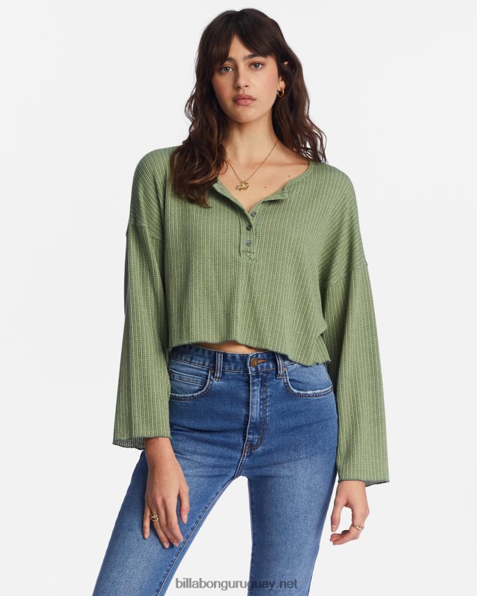 ven de nuevo acogedora parte superior del salón mujer amor ejército DR68442121 Billabong