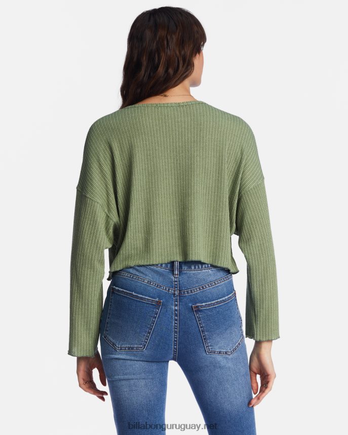 ven de nuevo acogedora parte superior del salón mujer amor ejército DR68442121 Billabong