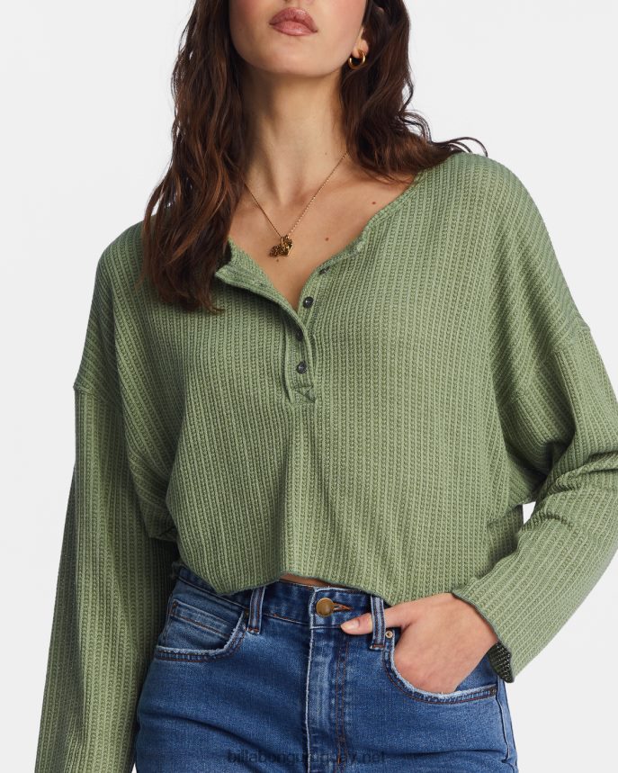 ven de nuevo acogedora parte superior del salón mujer amor ejército DR68442121 Billabong