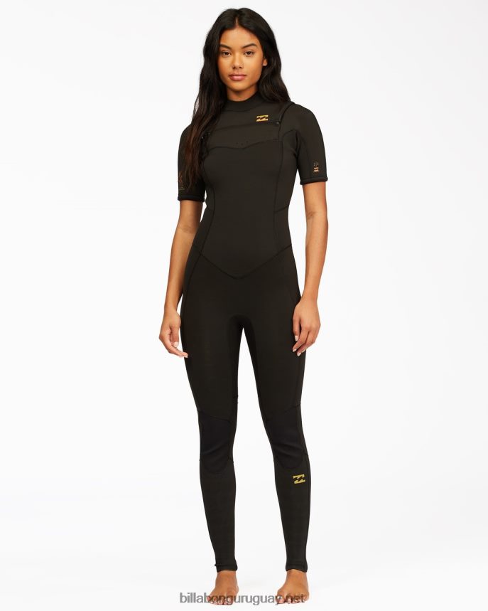 Traje de neopreno completo de manga corta con cremallera central 2/2 Synergy mujer teñido anudado negro DR68442597 Billabong