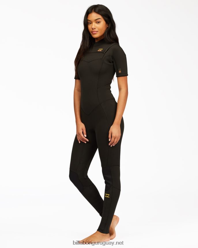 Traje de neopreno completo de manga corta con cremallera central 2/2 Synergy mujer teñido anudado negro DR68442597 Billabong