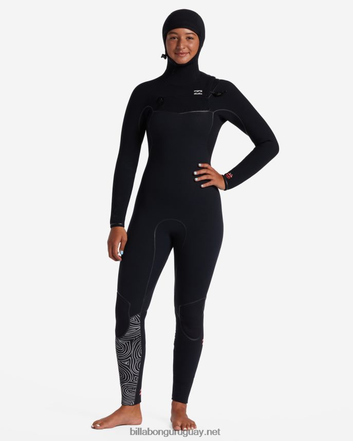 Traje de neopreno con capucha y cremallera en el pecho de horno 6/5 mujer senderos de medianoche DR68442595 Billabong