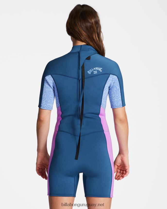 Mono de manga corta con cremallera trasera 2/2 Synergy mujer mar profundo DR68442590 Billabong
