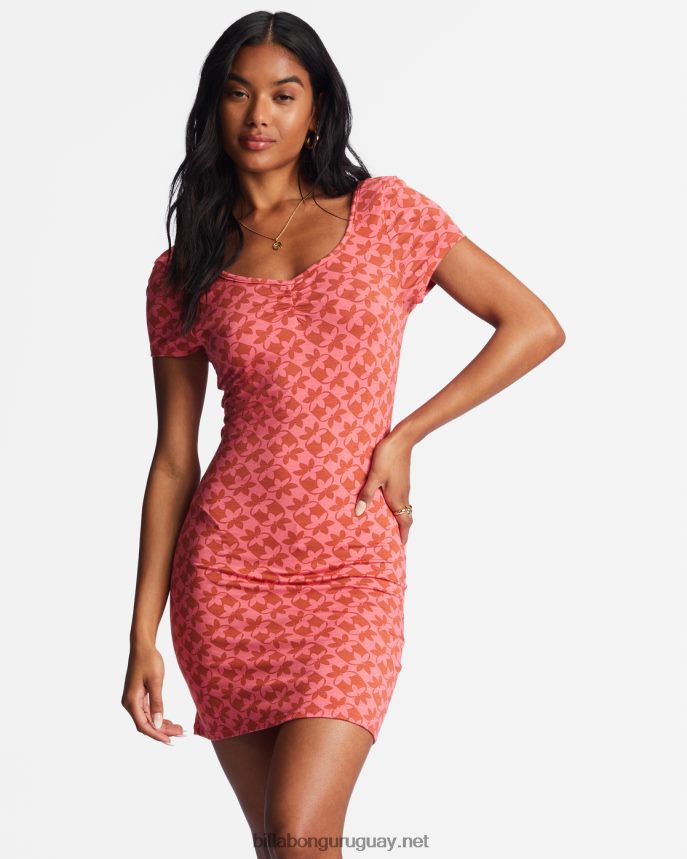 chica en el vestido ajustado al sol mujer enamoramiento de coral DR68441962 Billabong