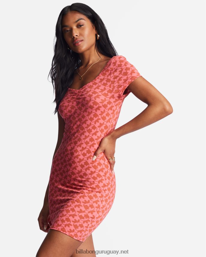 chica en el vestido ajustado al sol mujer enamoramiento de coral DR68441962 Billabong