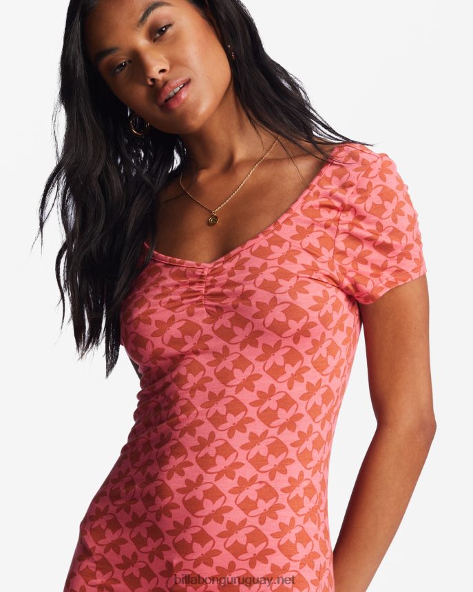 chica en el vestido ajustado al sol mujer enamoramiento de coral DR68441962 Billabong