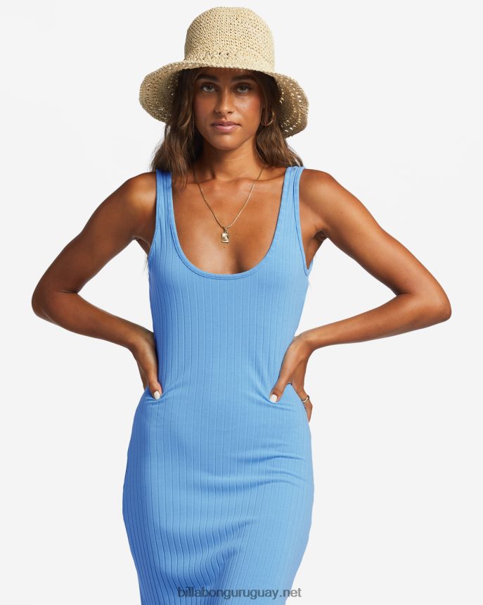 echar un vistazo vestido de punto de canalé mujer aturdimiento azul DR68441906 Billabong