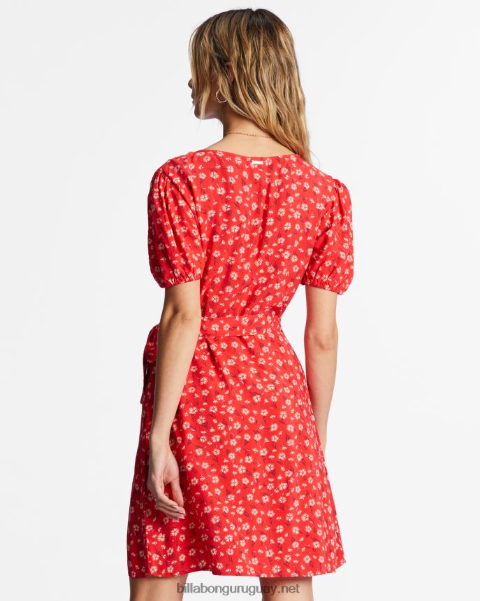 mini vestido cruzado de trópico caliente mujer amapola brillante DR68441942 Billabong